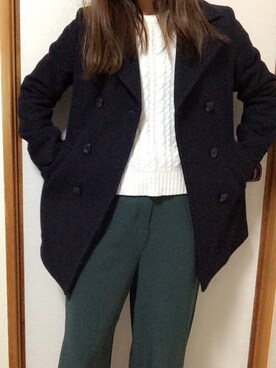 「ROPE' PICNIC（ロペピクニック）のアイテム（ピーコート）」を使った、tomatomaさん（レディース・155cm）の冬コーディネート