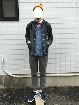 「スウエットパンツ」｜「アイテム（財布/小物）」を使った、kouさん（メンズ・176cm）の秋コーディネート