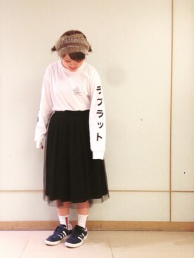 ナカヨシ サキさんの「Ray BEAMS / チュール ギャザースカート」を使ったコーディネート