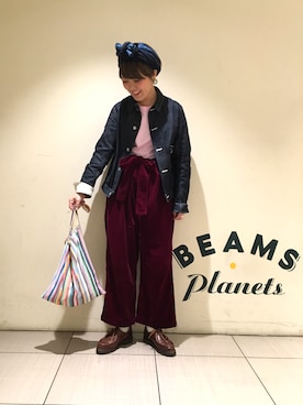 「パラブーツ」｜「アイテム（デニムジャケット）」を使った、ナカヨシ サキさん（レディース・157cm）の秋コーディネート