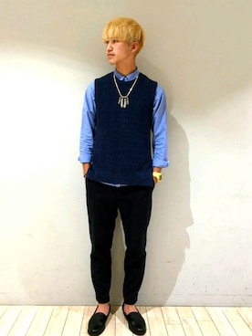 フェイクレザースリッポンシューズを使ったメンズ人気ファッションコーディネート Wear