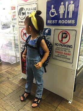 「koe（コエ）のアイテム（オールインワン・サロペット）」を使った、maaa…kaさん（キッズ・90cm）の夏コーディネート