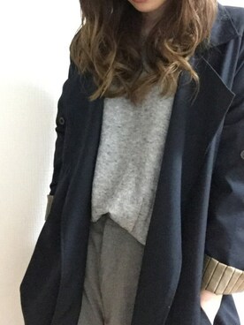 「雨」｜「アイテム（トレンチコート）」を使った、べーやんさん（レディース・162cm）の春コーディネート