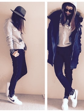 「MOUSSY（マウジー）のアイテム（モッズコート）」を使った、muさん（レディース・162cm）の冬コーディネート