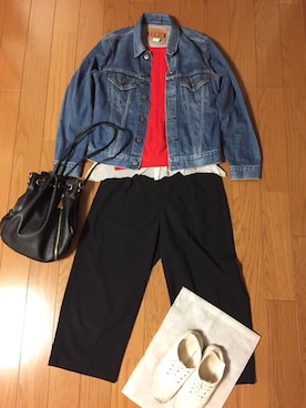 「EDWIN（エドウィン）のアイテム」を使った、Merbさん（レディース・158cm）の春コーディネート