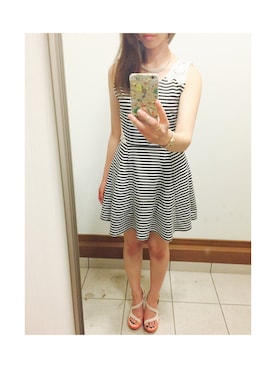 「SOLO&DOUBLE（ソロアンドダブル）のアイテム」を使った、Merbさん（レディース・158cm）の夏コーディネート