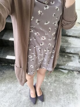 「アイテム（つなぎ/オールインワン、ベージュ系）」を使った、riririさん（レディース・152cm）の冬コーディネート