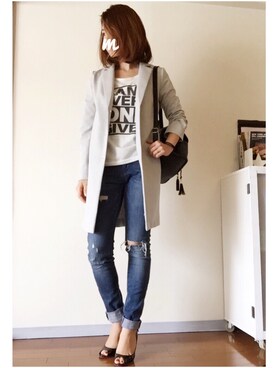 「アイテム（スマホグッズ）」を使った、mayさん（レディース・158cm）の春コーディネート