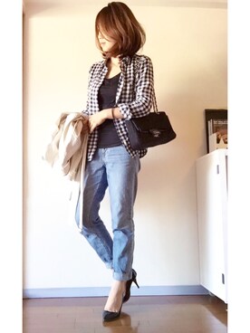 「アイテム（スマホグッズ）」を使った、mayさん（レディース・158cm）の春コーディネート