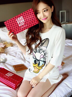 「MICKEYTシャツ」｜chuuさん（レディース・164cm）の夏コーディネート
