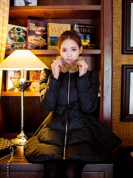 「Chuu」｜「アイテム（ダウンジャケット/コート）」を使った、chuuさん（レディース・164cm）の秋コーディネート