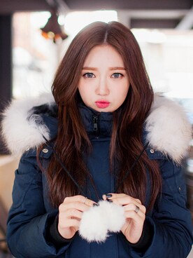 「Chuu」｜「アイテム（ダウンジャケット/コート）」を使った、chuuさん（レディース・164cm）の冬コーディネート