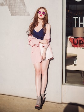 「Vネック」｜chuuさん（レディース・164cm）の春コーディネート