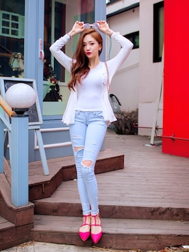 「chuu（チュー）のアイテム」を使った、chuuさん（レディース・163cm）の夏コーディネート