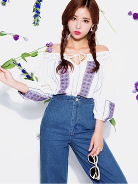 「chuu（チュー）のアイテム（パンツ）」を使った、chuuさん（レディース・164cm）の夏コーディネート