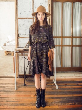 「chuu（チュー）のアイテム」を使った、chuuさん（レディース・164cm）の秋コーディネート
