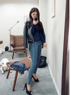 「chuu（チュー）のアイテム（トップス）」を使った、chuuさん（レディース・164cm）の秋コーディネート