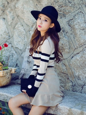 「chuu（チュー）のアイテム（トップス）」を使った、chuuさん（レディース・164cm）の秋コーディネート