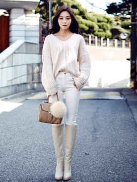 「chuu（チュー）のアイテム（トップス）」を使った、chuuさん（レディース・164cm）の秋コーディネート