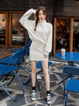 「chuu（チュー）のアイテム（トップス）」を使った、chuuさん（レディース・164cm）の秋コーディネート