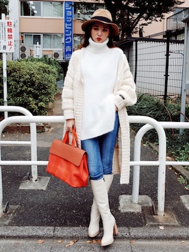 「ロングカーディガン」｜chuuさん（レディース・164cm）の秋コーディネート