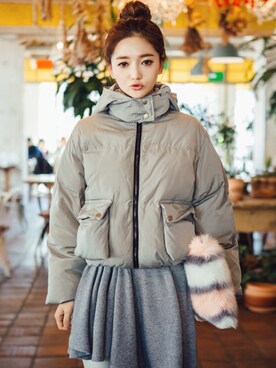 「chuu（チュー）のアイテム（ジャケット/アウター）」を使った、chuuさん（レディース・164cm）の冬コーディネート