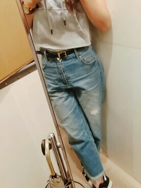 「adidas by Stella McCartney（アディダスバイステラマッカートニー）のアイテム（スウェット）」を使った、りなさん（レディース・169cm）の夏コーディネート