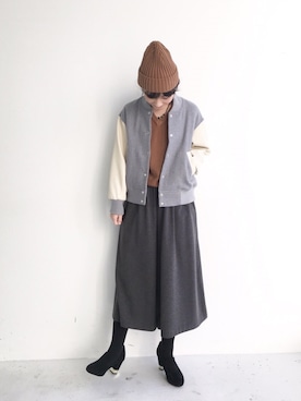 「haco!（ハコ）のアイテム（スタジャン）」を使った、ｉｙｕさん（レディース・157cm）の冬コーディネート