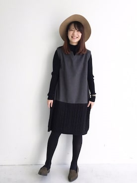 「haco!（ハコ）のアイテム」を使った、ｉｙｕさん（レディース・157cm）の冬コーディネート