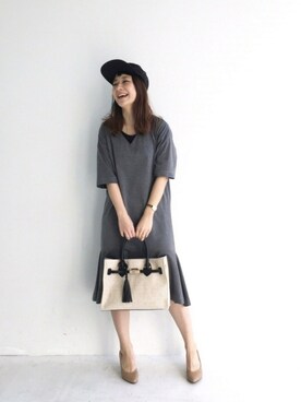 「アイテム（かごバッグ）」を使った、ｉｙｕさん（レディース・157cm）の春コーディネート