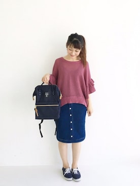 「アイテム（バックパック/リュック）」を使った、ｉｙｕさん（レディース・157cm）の夏コーディネート