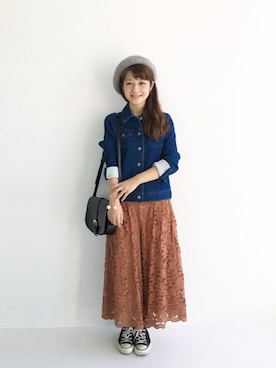 「haco!（ハコ）のアイテム（デニムジャケット）」を使った、ｉｙｕさん（レディース・157cm）の夏コーディネート