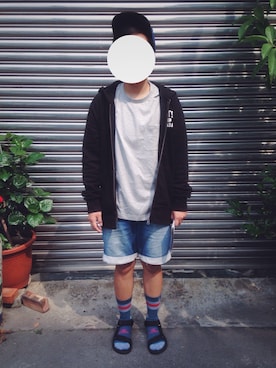 「roots（ルーツ）のアイテム」を使った、賴皮さん（メンズ・159cm）の春コーディネート