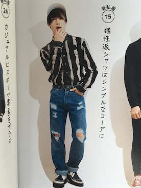 「ジョージコックス」｜「アイテム（キャップ）」を使った、志村 禎雄さん（メンズ・173cm）の夏コーディネート