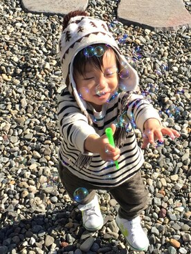 choco◡̈⋆*さん（キッズ・80cm）の冬コーディネート