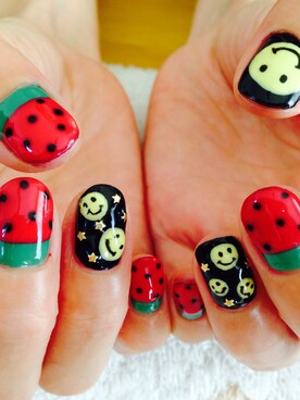 「アイテム（その他、レッド系）」を使った、sachieさん（レディース・163cm）の夏コーディネート