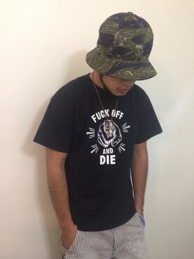 「Cut-Rate（カットレイト）のアイテム（帽子）」を使った、Montitti17さん（メンズ・168cm）の秋コーディネート