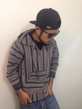 「Cut-Rate（カットレイト）のアイテム（帽子）」を使った、Montitti17さん（メンズ・168cm）の秋コーディネート