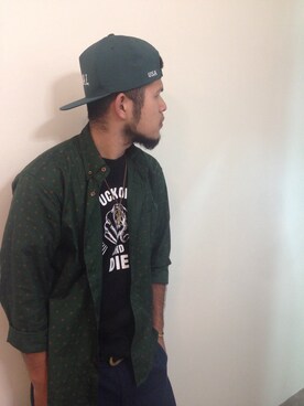 「Cut-Rate（カットレイト）のアイテム（帽子）」を使った、Montitti17さん（メンズ・168cm）の秋コーディネート