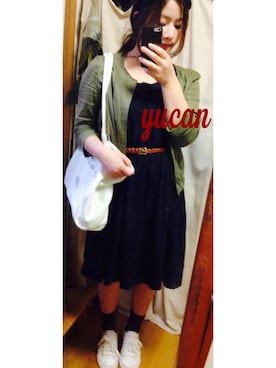 「cepo（セポ）のアイテム（ノーカラージャケット）」を使った、Yu-ka さん（レディース・153cm）の秋コーディネート
