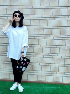 「RAGEBLUE（レイジブルー）のアイテム（ハンチング/ベレー帽）」を使った、623.kさん（レディース・167cm）の秋コーディネート