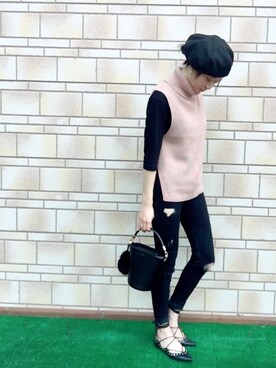 「RAGEBLUE（レイジブルー）のアイテム（ハンチング/ベレー帽）」を使った、623.kさん（レディース・167cm）の秋コーディネート