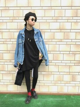 「RAGEBLUE（レイジブルー）のアイテム（ハンチング/ベレー帽）」を使った、623.kさん（レディース・167cm）の秋コーディネート