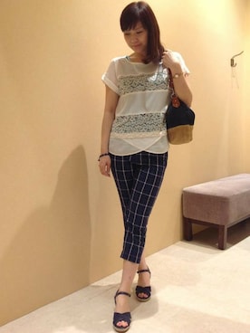 ikka SAPPOROHIRAOKA STAFFさん（レディース・160cm）の夏コーディネート