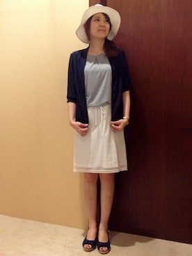 「GAIMO（ガイモ）のアイテム」を使った、ikka SAPPOROHIRAOKA STAFFさん（レディース・160cm）の夏コーディネート