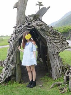 「アイテム（ネックレス、ブルー系）」を使った、YUさん（レディース・166cm）の夏コーディネート
