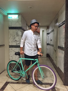 「アイテム（スポーツグッズ）」を使った、7crashさん（メンズ・170cm）の夏コーディネート