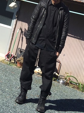 「GIVENCHY」｜「アイテム（ライダースジャケット）」を使った、sh0hey?さん（メンズ・168cm）の秋コーディネート