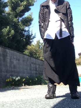 「Rick Owens（リックオウエンス）のアイテム（ブルゾン）」を使った、sh0hey?さん（メンズ・168cm）の春コーディネート