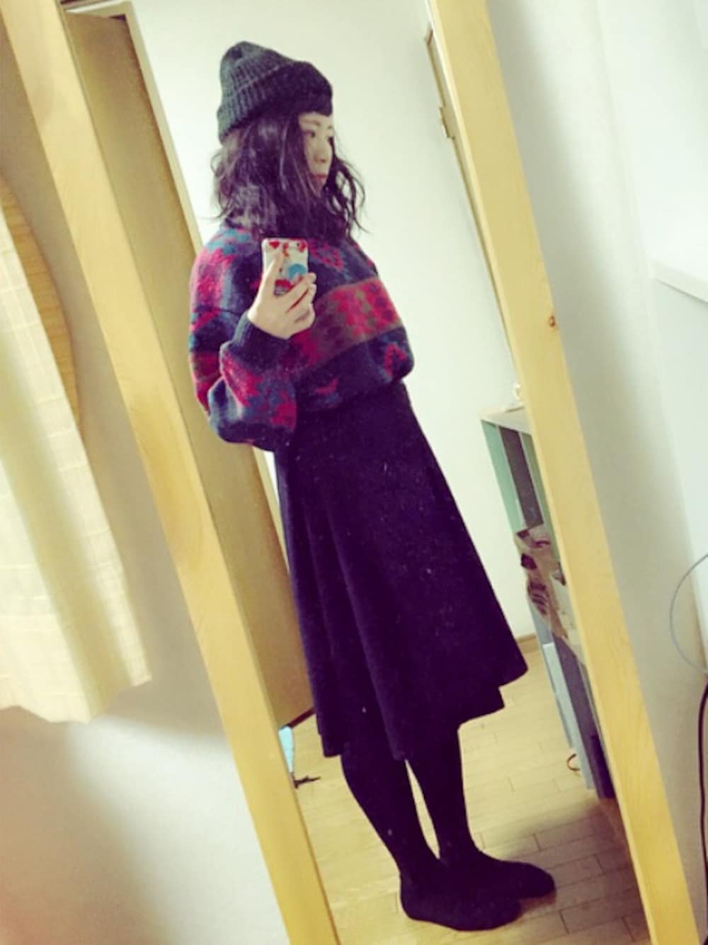 「2014年、ラストWEAR」｜「古着のアイテム（ニット/セーター、その他）」を使った、rさん（レディース・163cm）の冬コーディネートの1枚目の写真